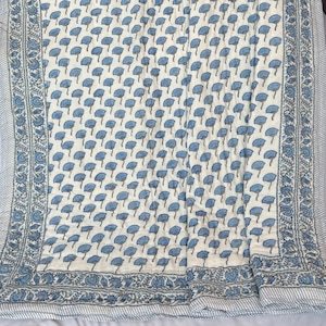 Indian Reversible Quilts/Jaipuri Razai/Soft Quilt/Hand Block Print Quilt /Jaipuri Famous Quilt/Queen size Quilt
