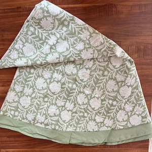 Block Printed Round Tablecloth, Cotton Tablecloth, French Round Tablecloth, Floral Round Dinning TableCloth, Wedding Table Decor, Gifts