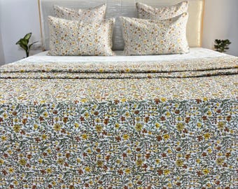 Indian kantha quilt Indian Vintage Kantha Quilt Handmade Throw Reversible Blanket Bedspread Cotton Fabric Bohemian Bedding quilt