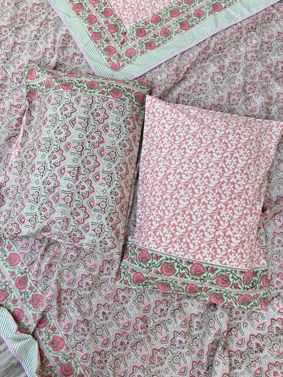 Hand Block Printed Cotton Dohar Quilt Reversible AC Blanket Floral Print Jaipuri Dohar Handmade Dohar Quilt Jaipuri Dohar Quilt Etsy