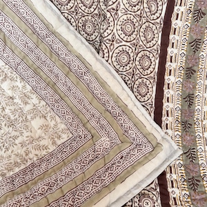 Indian Hand Block Printed Jaipuri Quilt, Reversible Floral Cotton Quilt, Anokhi Floral Bedspread Comforter Set, Jaipuri Razai, Bedroom Decor