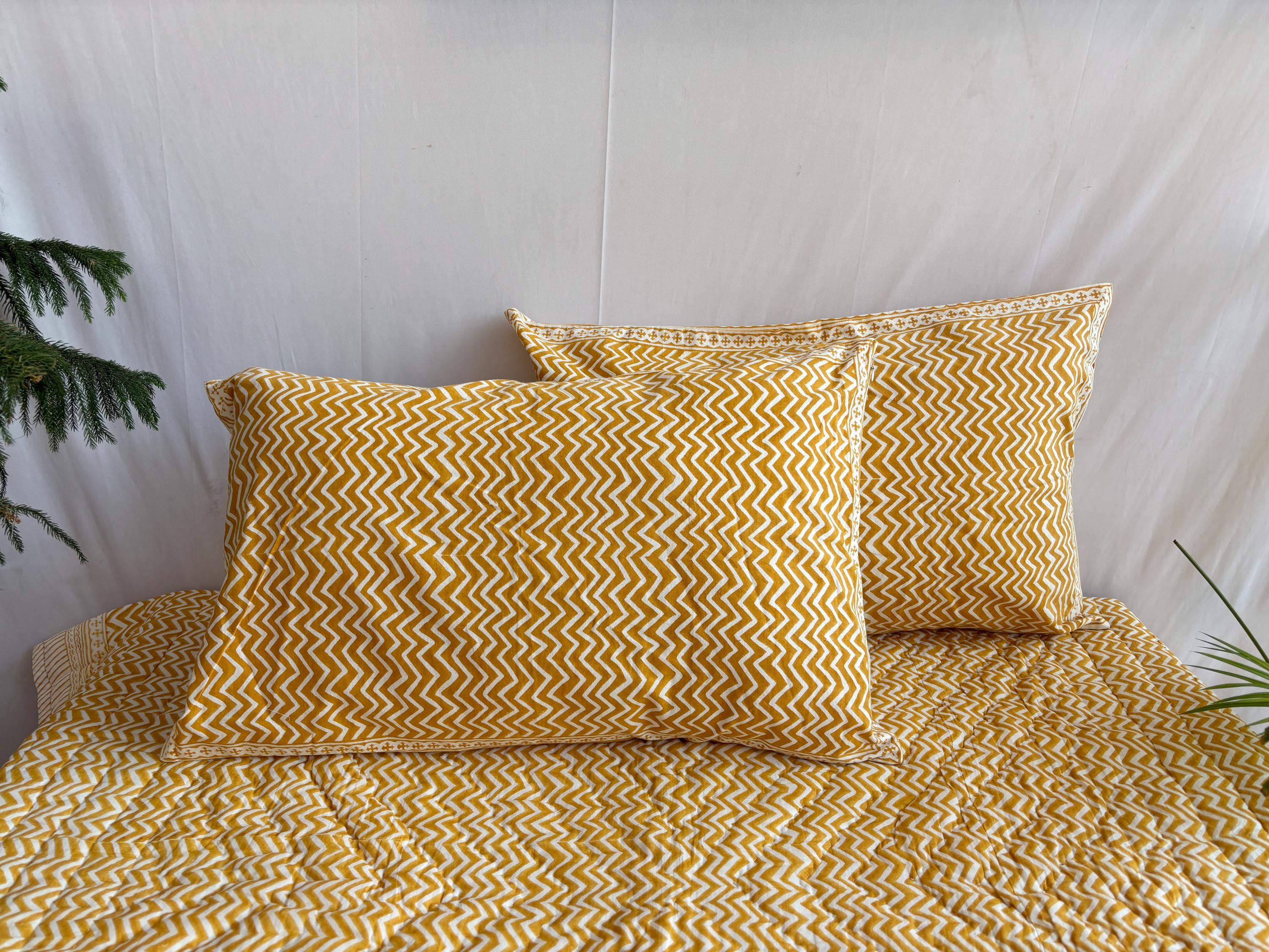 Trade Star Set Di 4 Federe Per Cuscino 45x45 Cm – Stampa A Blocco Indiana Fatta A Mano In Cotone, Con Volant E Cerniera