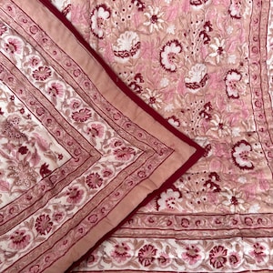 Indian Jaipuri Block Print Quilt Indian Jaipuri Handmade Cotton Floral Quilt Jaipuri razai Bedspread Comforter Boho Comforter Voile Quilt