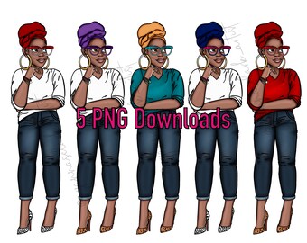 Fashionable Women Animal Print Heels/Funky Glasses 5 PNG Downloads/Clipart