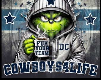 cowboys4life 300dpi png digital file instand download rustick art,sublimation and dtf print