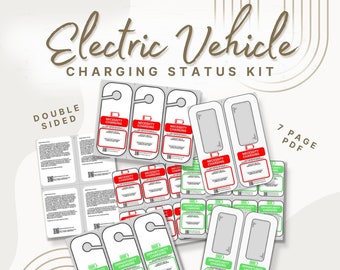 EV Charging Status Sign – Electric Vehicle Etiquette & Charger Notices | Hang Tag PDF Digital Download