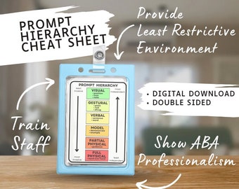 ABAプロンプト階層チートシート - BCBA、RBT、パラ教育者トレーニング | 行動介入リファレンスPDF