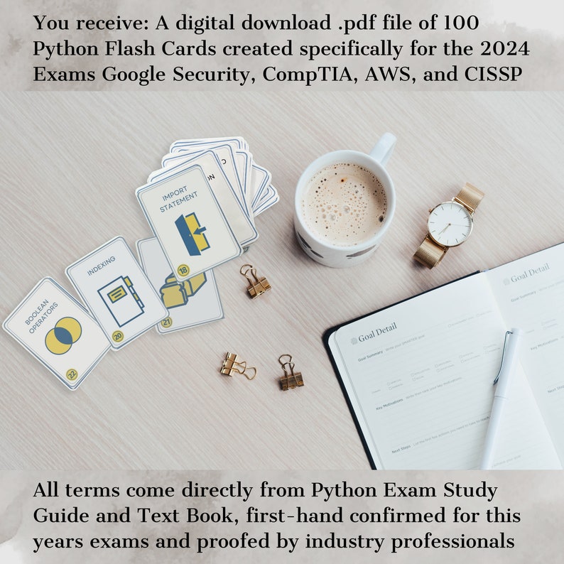 Python Flash Cards, PCEP Certification, Digital Download, CISSP, AWS ...
