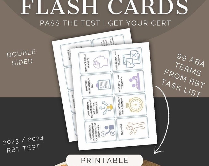 ABA RBT Examples Definitions Flash Cards - Etsy