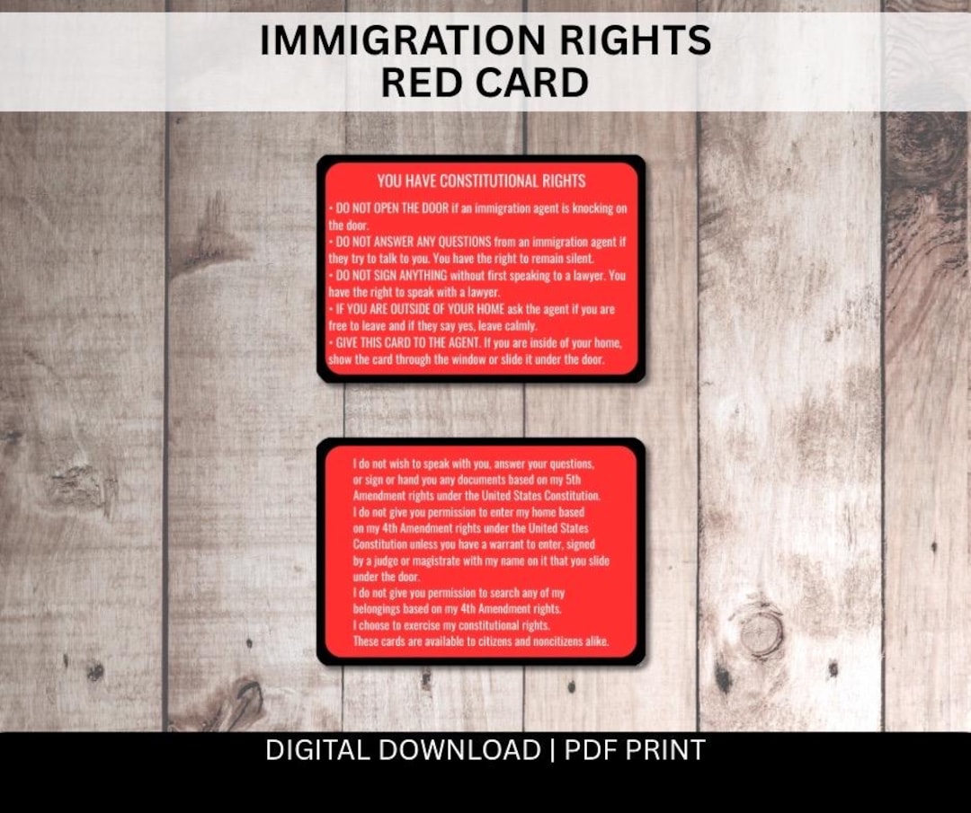 Legal Rights Cards Immigration Rights Red Card – Know Your Constitutional Rights ...