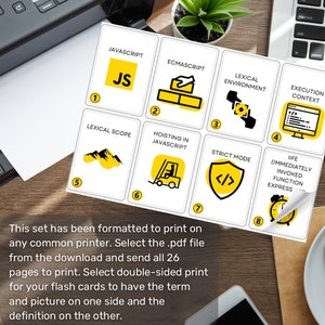 JavaScript Flashcards, JSE Certification, Digital Download, CISSP, Jsa, AWS, CompTIA, Developer, Learn To Code, Java, Coding, Cs, Js, Cjsd, Coding, IT Certification, How To Code, JavaScript Exam, Software Engineer, Programmer, JavaScript Flash Cards