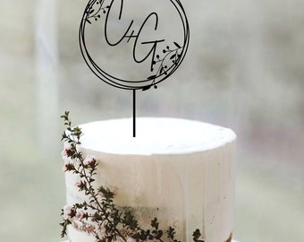 Personalized Wedding Cake Topper, Rustic Wedding Cake Topper, Initials Cake Toppers for Wedding, Custom wedding Cake topper