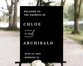 Wedding Welcome Sign, Welcome to the Wedding of, Entry Wedding sign, Custom Wedding Sign, 18" x 24" Acrylic Sign