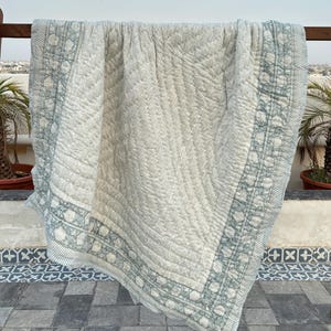 Indian Jaipuri Block Printed Quilt Print Reversible Razai Cotton Handmade Floral Quilt,Jaipuri razai,Bedspread Comforter,Throw Blanket Gifts