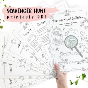 Backyard Scavenger Hunt Activities Printable PDF Instant Download, Outdoors Kid Game, Nature Kid Activity, Birthday Activity, Gift for Kid