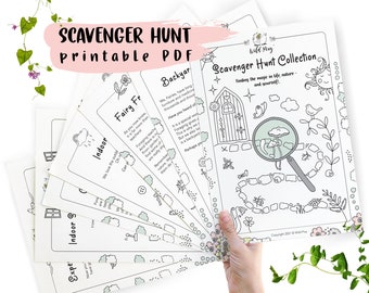 Schnitzeljagd im Garten Aktivitäten Druckbare PDF-Sofort-Download, Outdoor-Kid-Spiel, Natur-Kid-Aktivität, Geburtstagsaktivität, Geschenk für Kind
