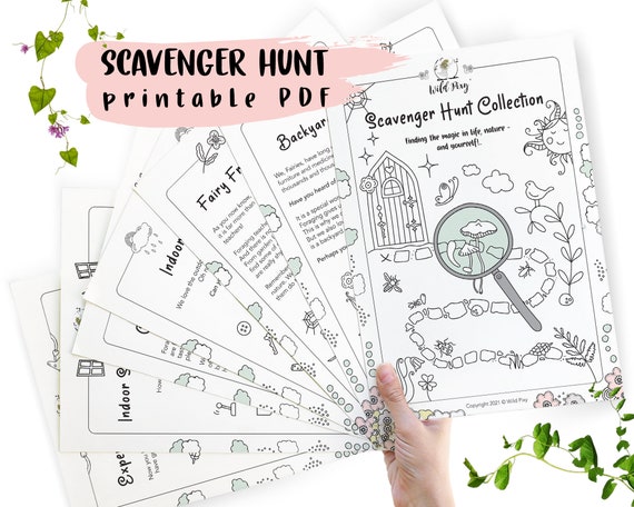 Backyard Scavenger Hunt Activities Printable PDF Instant Download, Outdoors Kid Game, Nature Kid Activity, Birthday Activity, Gift for Kid