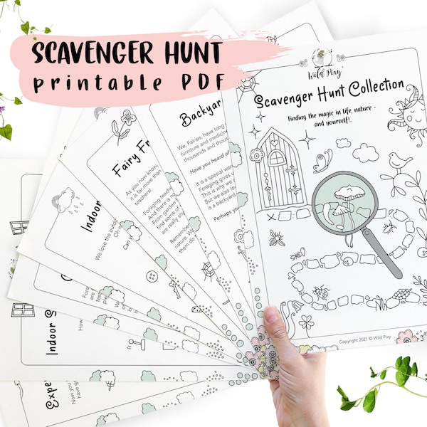 Backyard Scavenger Hunt Activities Printable PDF Instant Download, Outdoors Kid Game, Nature Kid Activity, Birthday Activity, Gift for Kid