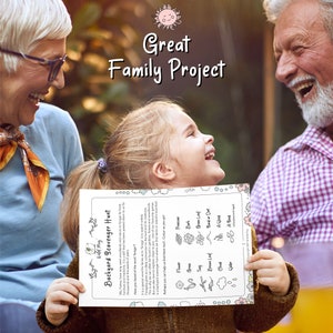 May include: A printable backyard scavenger hunt game with illustrations of a flower, grass, twig, open leaf, brown leaf, a seed, a bird, cloud, and water. The text reads "Wild Things Backyard Scavenger Hunt".