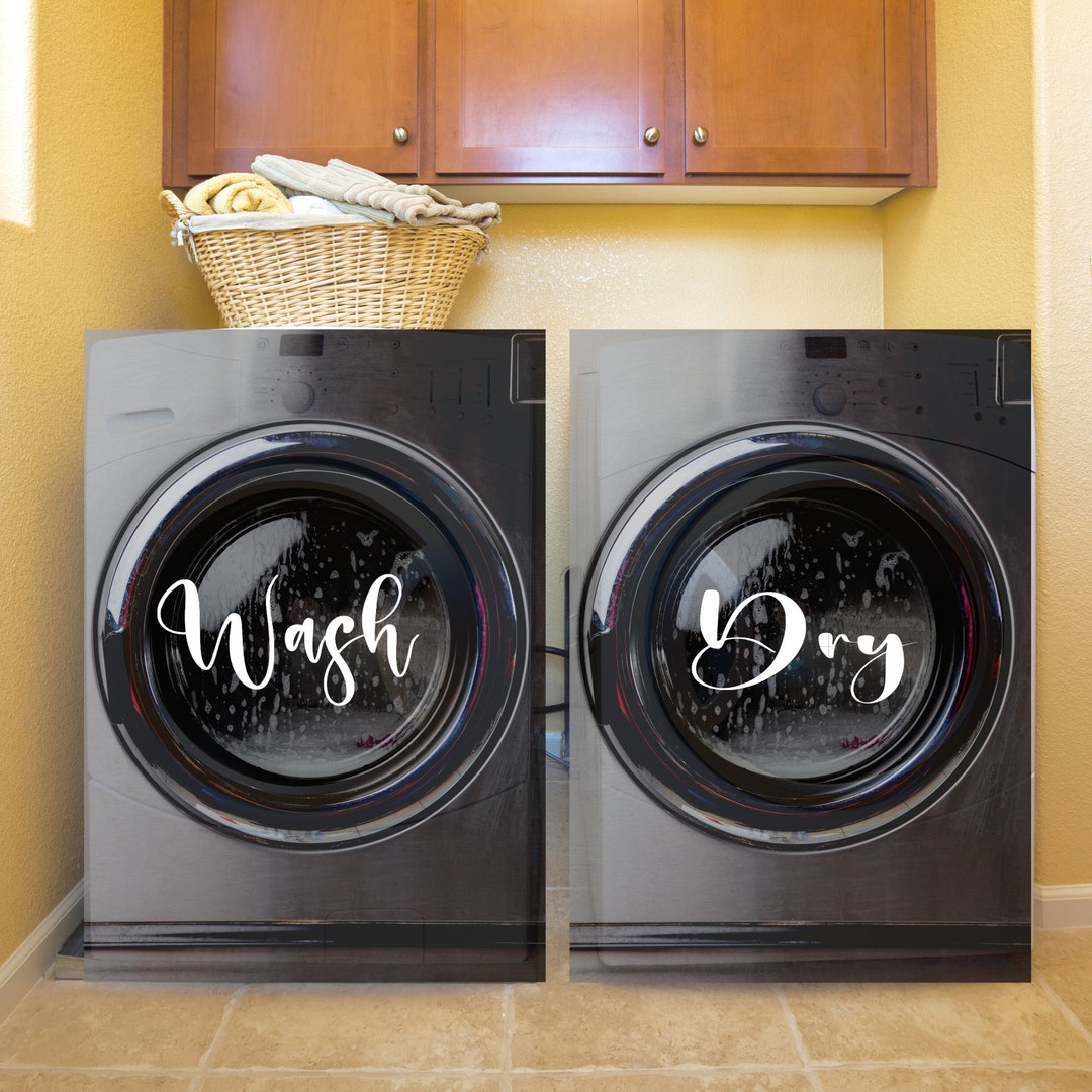 Washer and Dryer Vinyl Decals Laundry Room Decal Stickers Washer and