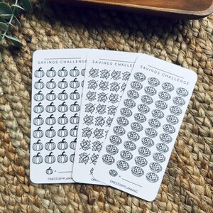 Fall Savings Challenge Inserts: A5/A6 Cardstock, Minimalist Budgeting