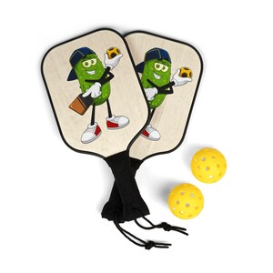 Pickleball Custom Paddles, Pickleball Custom with Male Pickle Mascot, Pickleball Equipment, Pickleball Gear, Pickleball Accessories, Sport