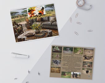 Safari Calendar - South Africa Wildlife Photography - undated Wall Calendar