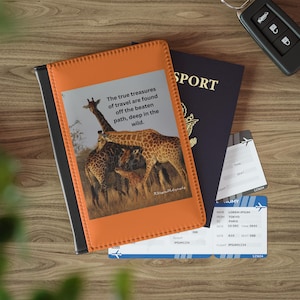 Custodia per passaporto Giraffe: regalo per un viaggio avventuroso in safari