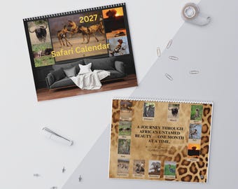 2027 African Wildlife Calendar | Safari Photo Monthly Planner