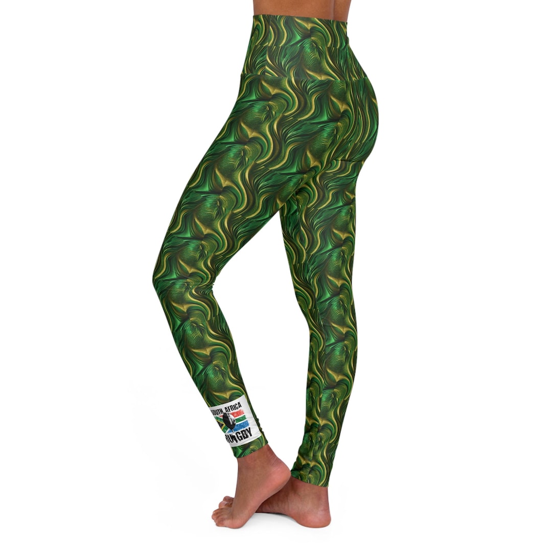 Springbok Rugby Repeated Pattern Springbok Rugby Leggings: Green & Gold South Africa Pattern - Etsy