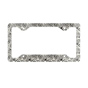 Safari, metalen kentekenplaatlijst | Unieke auto-accessoires met zebraprint, autocadeau, woondecoratie, gepersonaliseerde licentiehouder, zebraprint