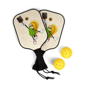 Pickleball Custom Paddles, Pickleball Custom with Female Pickle Mascot, Pickleball Equipment, Pickleball Gear, Pickleball Accessories, Sport
