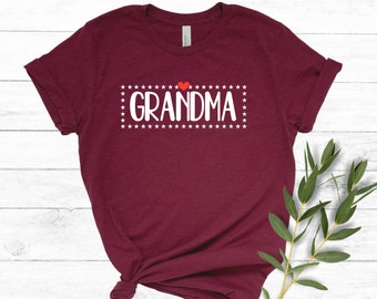 Grandma T-Shirt For Mothers Day Gift Grandmother Birthday Gifts for New Grandma Announcement Celebration Tees