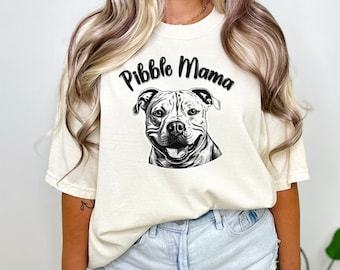 Koszulka Pibble Mama, T-shirt dla miłośników psów, idealny prezent dla mamy pitbulla, która kocha swojego małego psa rasy pitbul, na Dzień Matki lub na każdą inną okazję!