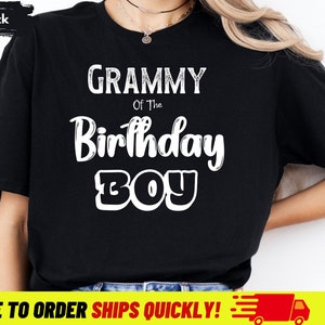 Grammy Of The Birthday Boy Softstyle T-Shirt For Grandma Grandmothers Tee Shirts