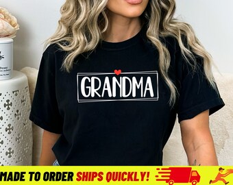 Bequemes Oma-T-Shirt als Muttertagsgeschenk, Geburtstagsgeschenk für die neue Oma, Ankündigungs-Feier-T-Shirts, T-Shirts in bequemen Farben