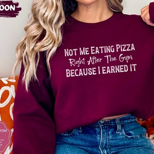 Not Me Eating Pizza Crewneck Sweatshirt, Funny Quotes Shirt, Pizza Lover Graphic Sweatshirts, Bold Statement, Fun Saying Shirts