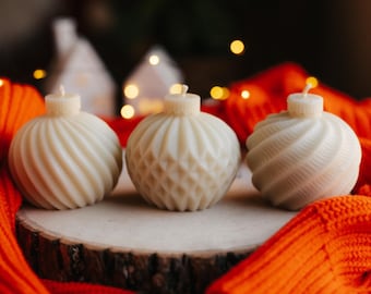 Christmas Tree Ornament Shaped Candle Set, Colored  Beeswax Candle, Christmas Gift Candle, Christmas Home Decor, Winter Decoration, Set of 3
