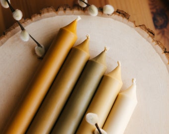 Tall Colored Boho Taper Candle, Beeswax Candle, Fall Taper Candles, Autumn Home Decor, Organic Candle, Set of 5 Taper Candle, Tableware Fall