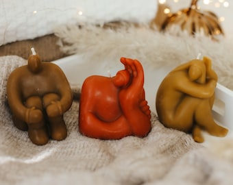Body Shape Beeswax Candles, Women Body Shape, Abstract Shaped Candles, Boho Palette Candles, Decoration Candles, Corporate Gift Box