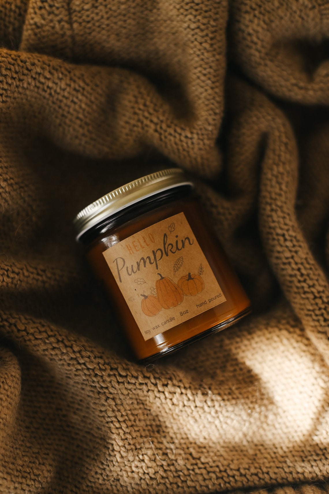 Hello Fall Candle - 20oz Pumpkin Jar main image 0