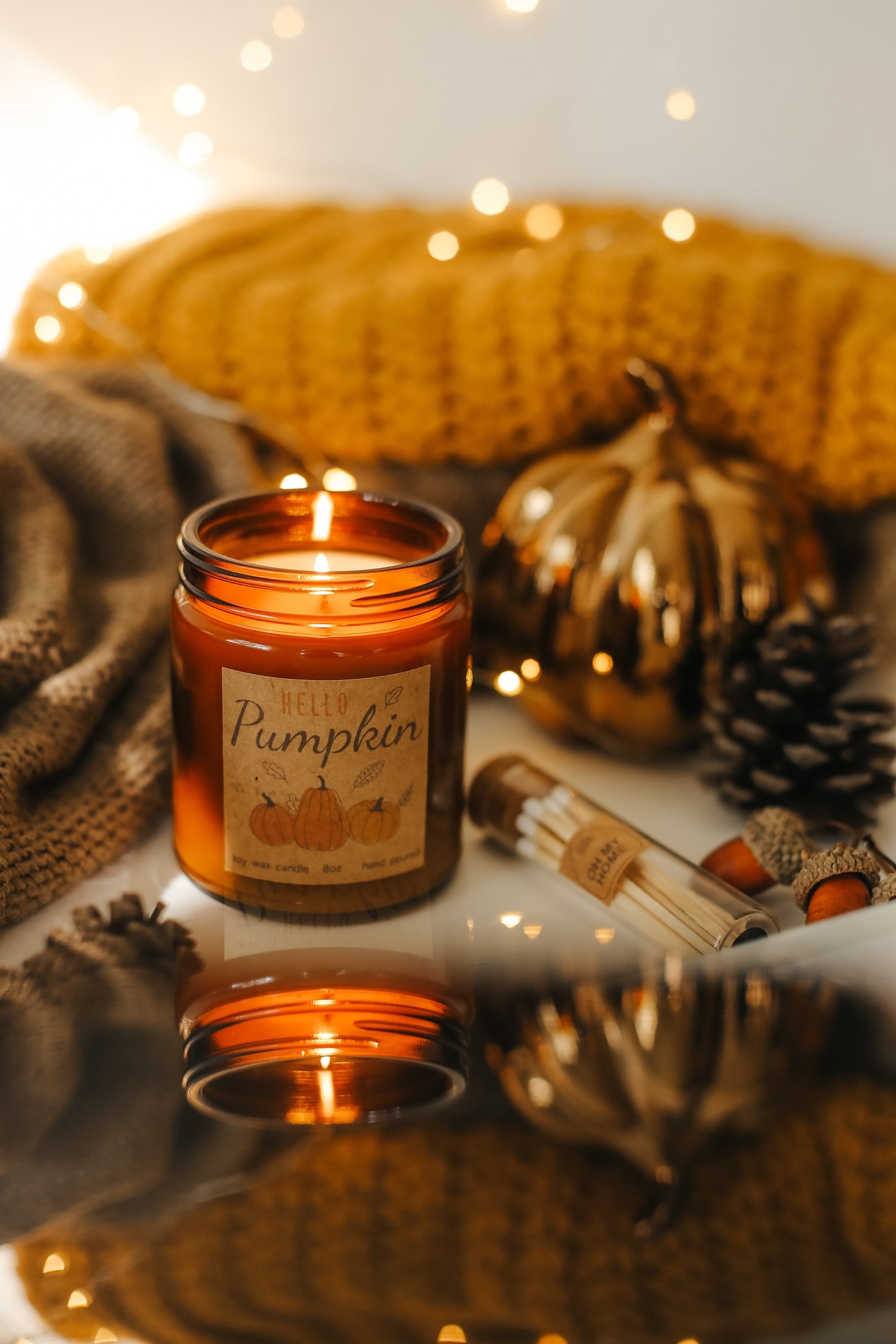 Hello Fall Candle - 20oz Pumpkin Jar main image 1