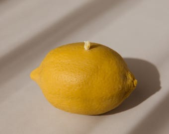 Lemon Shaped Candle, Handmade Beeswax Realistic Food Candles, Yellow Dopamine Kitchen Decor, Gift for Food Lovers