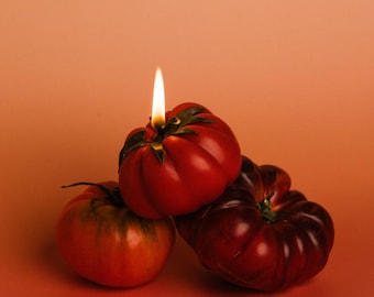 Tomato Shaped Candle, Beeswax Realistic Food Candles, Vegetable Aesthetic Kitchen Decor, Gift for Food Lovers