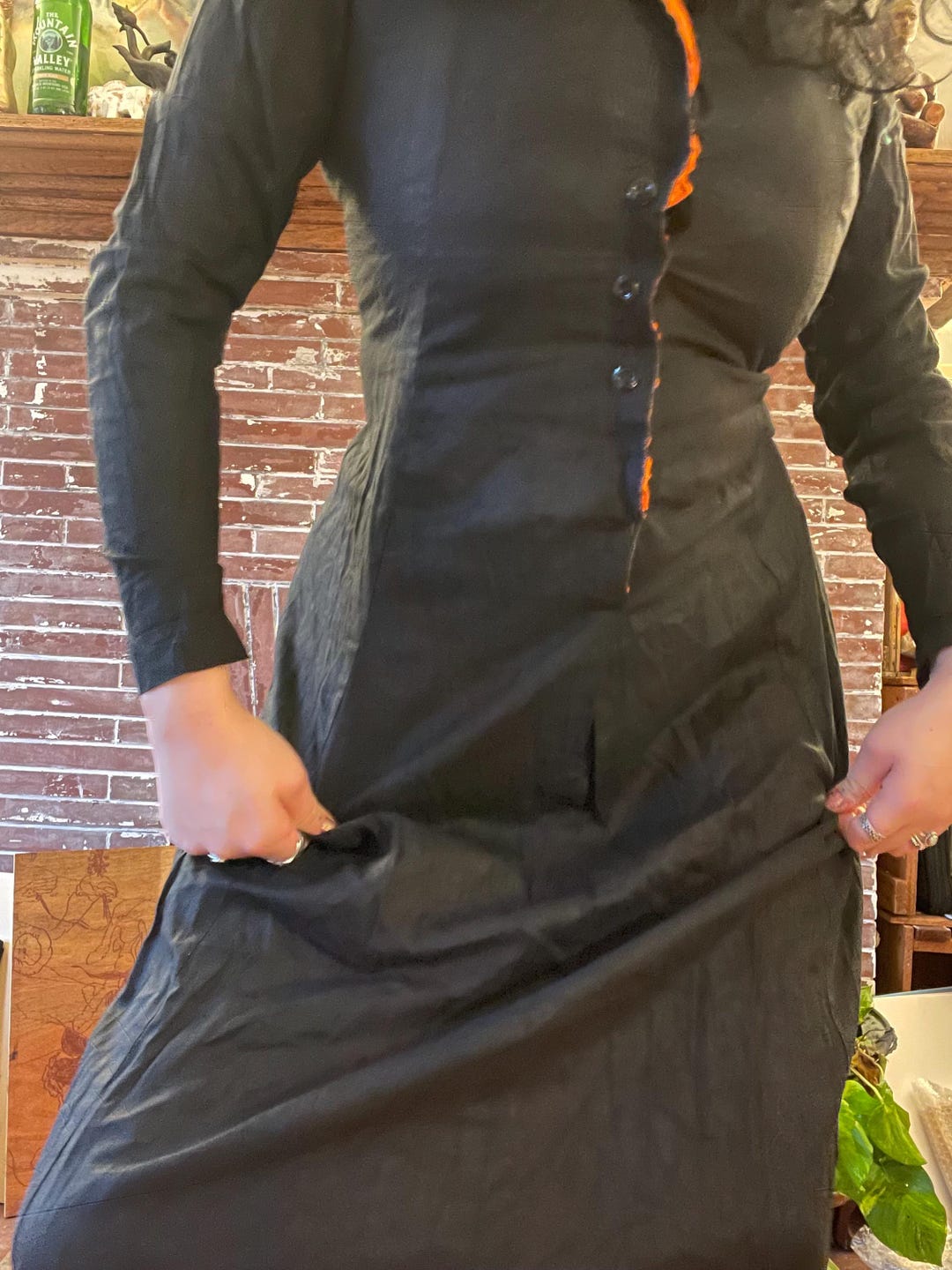 Perfect Vintage 1930s Orange and Black Long Sleeve Witch Dress or ...