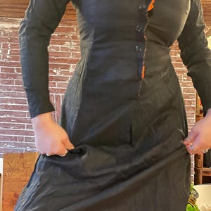 vintage 1930s orange and black long sleeve witch dress or antique halloween costume