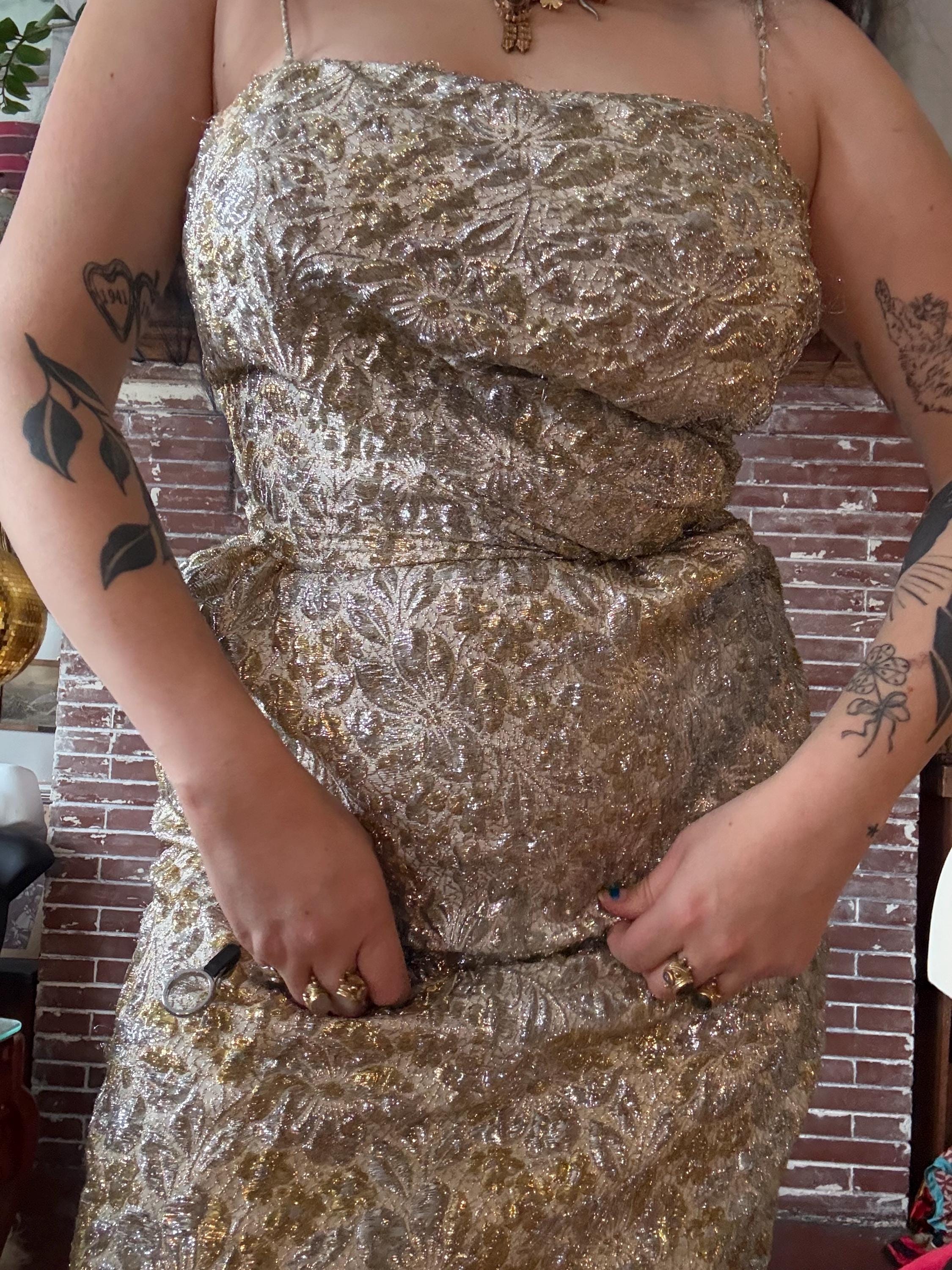 Gold Lame Evening Dress - Etsy