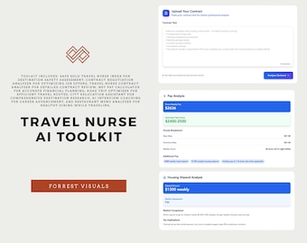 Travel Nurse AI Toolkit | 8 ChatGPT Tools for Nurses | Contract Analyzer, Safety Guide, Calculator | Digital Download