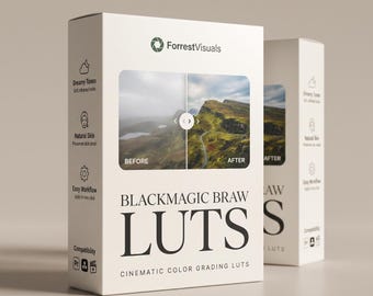 Blackmagic BRAW LUTs | Cinematic Color Grading Presets for DaVinci Resolve | Pocket 4K 6K & URSA Film Look Video LUTs