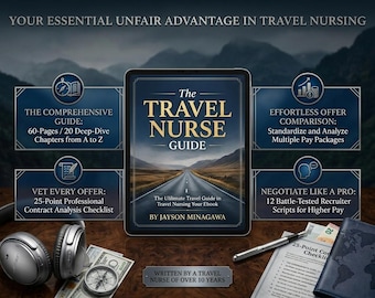 Travel Nurse Guide 2027, Pay Package Spreadsheet, Contract Checklist and Recruiter Scripts, Travel Nursing PDF Digital Download